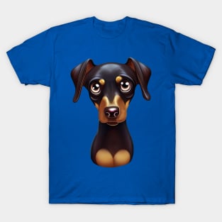 Doberman Pinscher Portrait Art T-Shirt